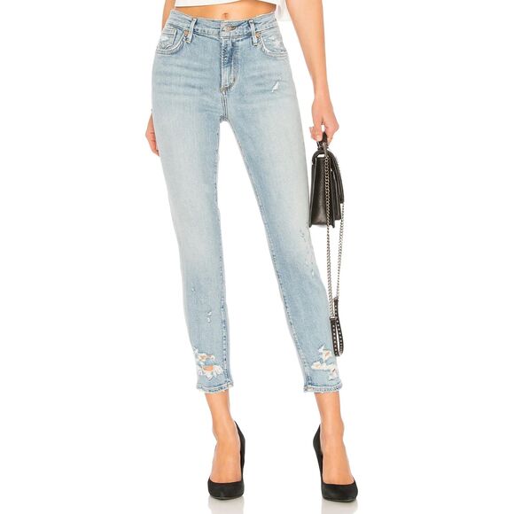 AGOLDE Sophie Distressed Crop Denim Vertigo Sz 24 - Picture 1 of 5